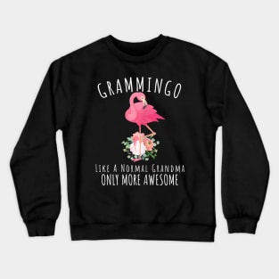 Womens Grammingo Like An Grandma Only Awesome Floral Flamingo Gift Crewneck Sweatshirt